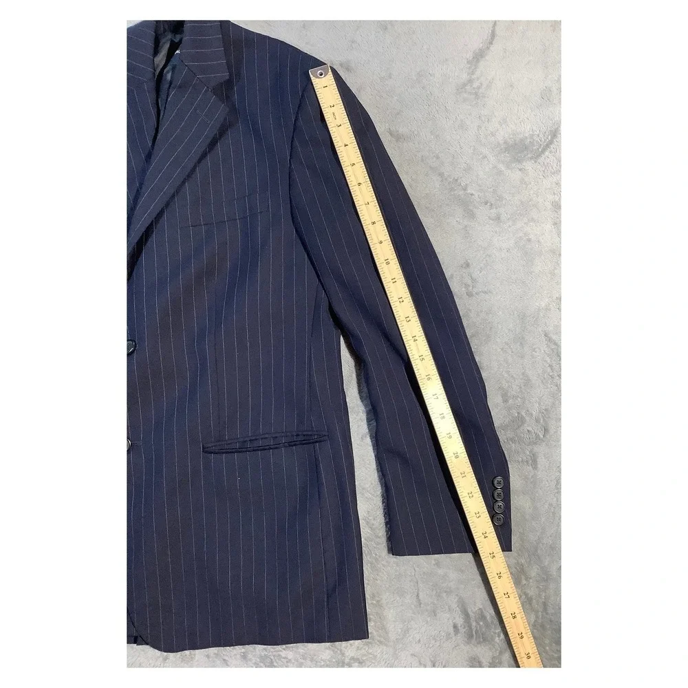 Nautica Men's Pinstripe‎ Blazer Navy Wool Blend Size 42